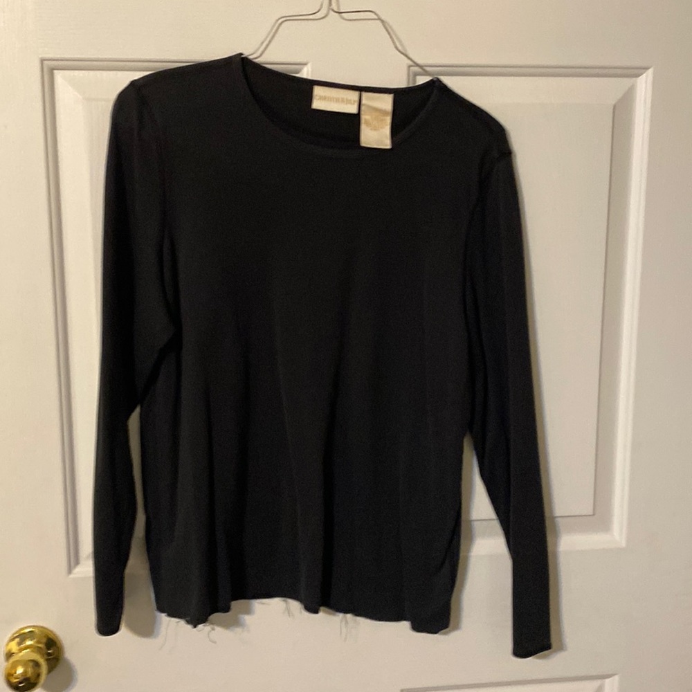 Christie & Jill long sleeved black top. 1X